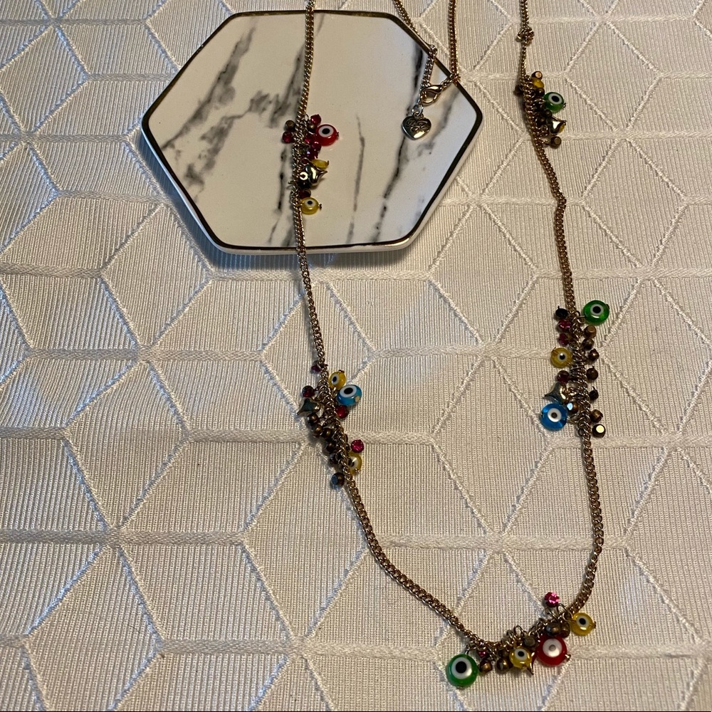 Betsey Johnson evil eye illusion necklace